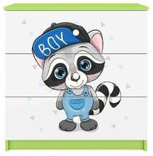 Kummut Kocot Kids Babydreams Raccoon, 41 x 80 x 80.5 cm, valge/roheline