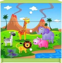 Kummut Kocot Kids Babydreams Safari, 41 x 80 x 80.5 cm, roheline/mitmevärviline
