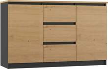 Kummut Top E Shop 2D3S, 120 x 40 x 75 cm, antratsiit/tamm/pruun
