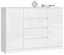Kummut Akord K140 2D 4SZ CLP, 40 x 138 x 99 cm, 4 sahtliga, läbipaistev/valge