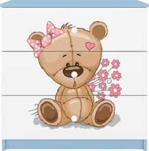 Kummut Kocot Kids Babydreams Teddybear Flowers, 80 x 41 x 80.5 cm, sinine/valge