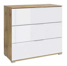 Kummut Black Red White Zele KOM3S, 95 x 41 x 86 cm, tamm/valge