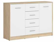 Kummut BRW Nepo Plus KOM2D4S, tamm/valge
