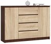 Kummut Akord K140 2D 4SZ CLP, 40 x 138 x 99 cm, sonoma tamm/tumepruun