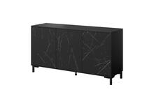 Kummut Cama Meble Marmo 3D, 150 x 45 x 80.5 cm, matt must/marmor must