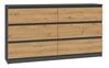 Kummut Top E Shop Malwa M6 140, 138 x 40 x 75 cm, antratsiit/tamm