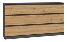 Kummut Top E Shop Malwa M6 140, 138 x 40 x 75 cm, antratsiit/tamm