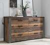 Kummut Forte Nelleke 6S, 41.3 x 156.3 x 83.1 cm, pruun/tumehall/tume tamm