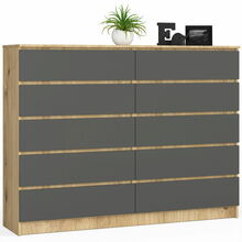 Kummut Akord K160 10, 40 x 160 x 121 cm, 10 sahtliga, pruun/tumehall