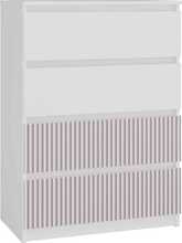 Kummut Top E Shop Malwa M4 Arteso, 70 x 40 x 97 cm, valge/roosa