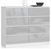 Kummut Akord K120, 120 x 40 x 99 cm, valge/hõbe