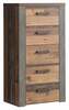 Kummut Forte Nelleke 5S, 41.3 x 61.6 x 118.3 cm, tumehall/tumepruun