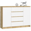 Kummut Akord Furniture Factory K140, 40 x 138 x 99 cm, tamm/valge