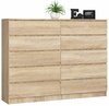 Kummut Akord K160, 40 x 160 x 121 cm, 10 sahtlit, sonoma
