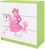 Kummut Kocot Kids Babydreams Princess On Horse, valge/roheline, 80 x 41 x 8.5 cm