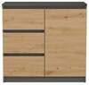Kummut Top E Shop Malwa 1D3S, 40 x 80 x 75 cm, antratsiit/pruun