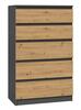 Kummut Top E Shop Malwa M5, 40 x 70 x 109.5 cm, antratsiit/tamm