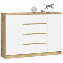 Kummut Akord Furniture Factory K140, 40 x 138 x 99 cm, tamm/valge
