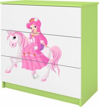 Kummut Kocot Kids Babydreams Princess On Horse, valge/roheline, 80 x 41 x 8.5 cm