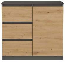 Kummut Top E Shop Malwa 1D3S, 40 x 80 x 75 cm, antratsiit/pruun