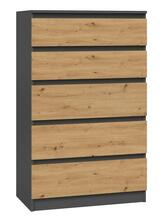 Kummut Top E Shop Malwa M5, 40 x 70 x 109.5 cm, antratsiit/tamm