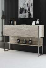 Konsool Hanah Home Luxe Travertine, 120 x 80 x 30 cm, hõbedane