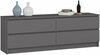 Kummut Akord K160 4SZ CLP PK, 160 x 40 x 55 cm, hall/grafiit
