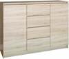 Kummut Top E Shop Commodore Malwa 2D4S, 120 x 40 x 97 cm, tamme värv/liivpruun