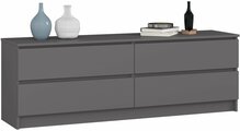 Kummut Akord K160 4SZ CLP PK, 160 x 40 x 55 cm, hall/grafiit