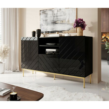 Kummut Cama Meble Abeto, 150 x 42 x 90 cm, must