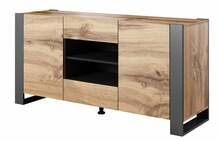 Kummut Halmar Wood, 44 x 180 x 48 cm, pruun/hall/antratsiit/tamm