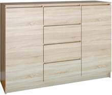Kummut Top E Shop Commodore Malwa 2D4S, 120 x 40 x 97 cm, tamme värv/liivpruun