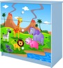 Kummut Kocot Kids Babydreams Safari, 41 x 80 x 80.5 cm, sinine/mitmevärviline