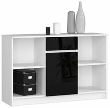 Kummut Akord B-17, 40 x 120 x 77 cm, valge/must