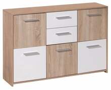 Kummut Forte QDRK17, 29.5 x 114 x 77 cm, valge/tamm
