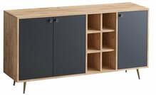 Kummut Kalune Design Veit, 40 x 140 x 89 cm, must/tamm
