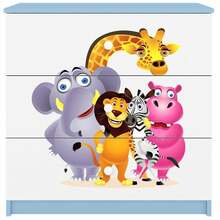 Kummut Kocot Kids Babydreams Zoo, 41 x 80 x 80.5 cm, sinine/valge/mitmevärviline