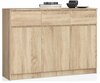 Kummut Akord Furniture Factory K140, 40 x 138 x 99 cm, 3 sahtliga, tamme värvi