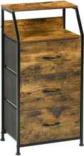 Kangast kummut Homcom, 3 sahtliga, terasraam, Rustic-brown