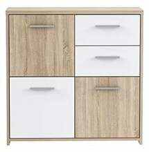 Kummut Forte Quadro QDRK15, 29.6 x 77.2 x 77.5 cm, valge/tamm