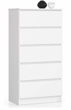 Kummut Akord K60, 60 x 40 x 121 cm, valge
