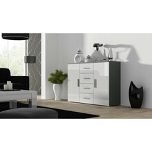 Kummut Cama Meble Uni, 132 x 38 x 92 cm, hall/valge