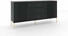 Kummut Wipmeb Iseo IS03, 154.5 x 39 x 79 cm, kuldne/must