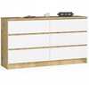 Kummut Akord K140, 40 x 138 x 77 cm, tamm/valge