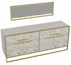 Kummut Kalune Design Polka Aynali 875ZNA3514, 179.9 x 47.3 x 75 cm, kuldne/valge