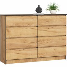 Kummut Akord K140 8SZSZ, 40 x 138 x 99 cm, pruun/tamm/must