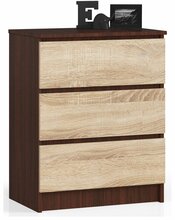Kummut Akord Furniture Factory, 40 x 60 x 77 cm, sonoma tamm/tume tamm