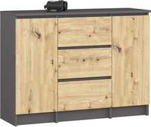 Kummut Akord K100 2D 3SZ, 101 x 35 x 76 cm, hall/pruun
