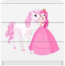 Kummut Kocot Kids Babydreams Princess & Horse, 41 x 80 x 80.5 cm, valge