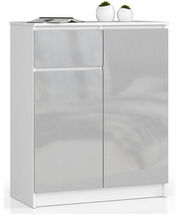 Kummut Akord K80, 80 x 40 x 99 cm, valge/hõbe
